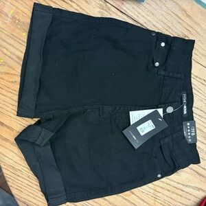 Fashion Nova Jet Black Jean Shorts